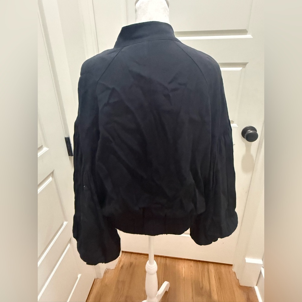 Free People. On Pointe Bomber Jacket. Black. Size Medium. - Picture 7 of 10